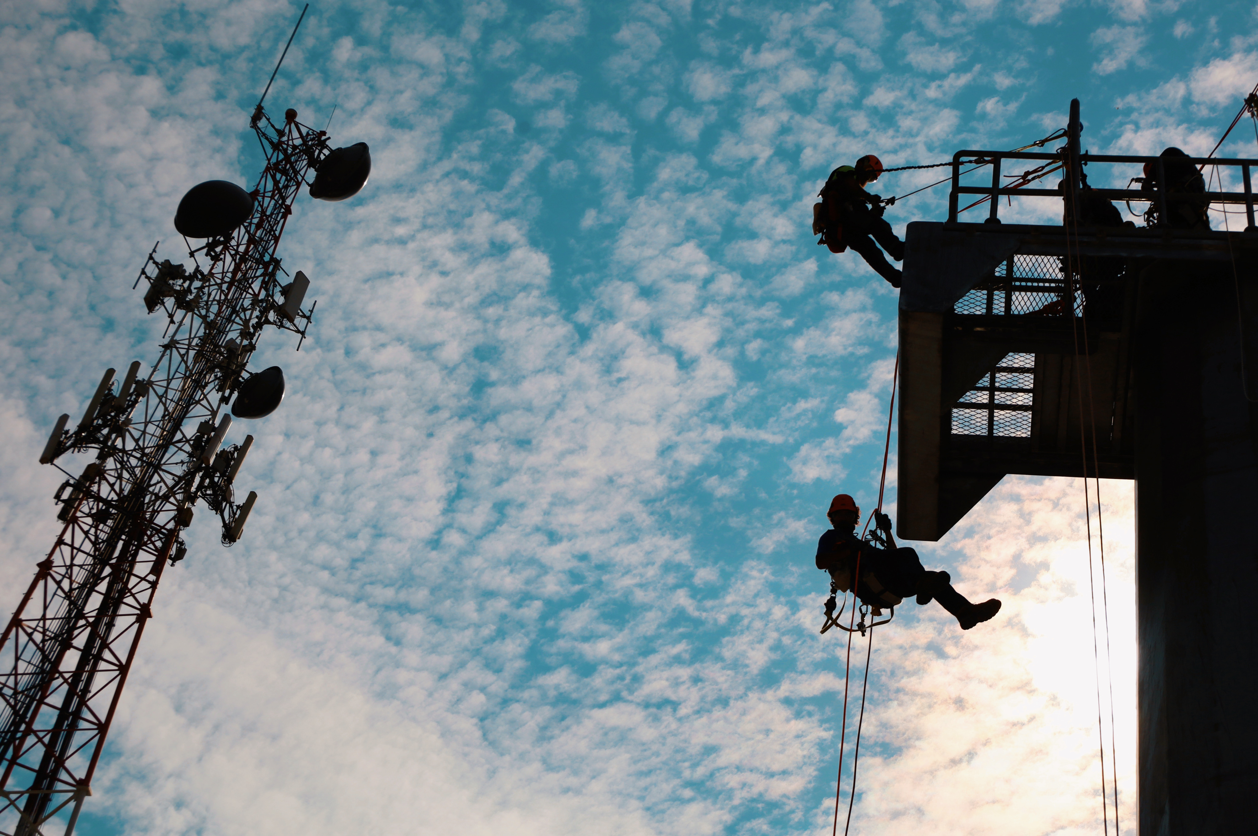 Outdoor 60-foot climbing tower and monopole structure